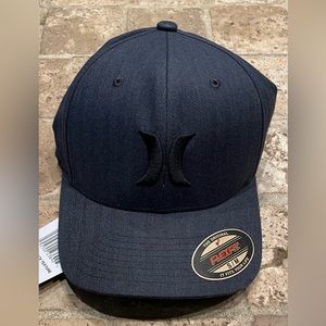 NWT Hurley Black Textures Hat (FlexFit S/M) - Black Black Ripstop (892018)